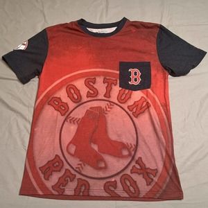 MLB Klew Boston Red Sox Large Logo Pocket T-Shirt Size Large